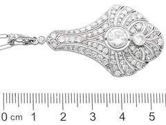Antique Art Deco 3.51Ct Diamond and 18k White Gold Pendant Circa 1925
