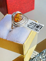 100% Genuine Baltic Natural Amber Ring Size 6 1/4 Vintage Butterscotch 老琥珀