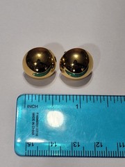 Vintage AVON Gold Tone Ball Stud Earrings Pierced Dome Round Retro Classic…