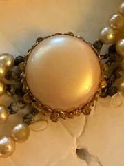 Signed Miriam Haskell 5 Strand Faux Pearl Necklace Classic Elegance AS IS