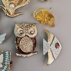 Vintage Animal Brooch Lot of 11 Monet Brooks Birds Deer Bugs Owl