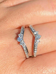 14K White Gold Over 2Ct Lab Created Round Diamond Wrap Enhancer Wedding Her Ring