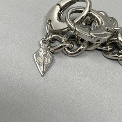 Designer Stone Necklace White Howlite Silver Tone Rhinestone Fringe Adornable.U