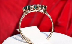 14k yellow gold ring 0.40ct Lab-created emerald diamond sz 5 vintage 1.5g N3096A