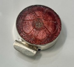 Vtg STERLING 925 2-strand Czech Button BOX CLASP ~ ROSE PINK BLUSH