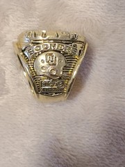 Oklahoma Sooners Big 8 1974 National Championship Ring Gold Tone Size 10