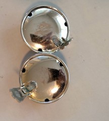 Vintage Coro Chrome Domed Round Clip On earrings Mod