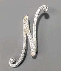 Rhinestone Letter N 2 1/4 In Tall Elegant Statement Piece