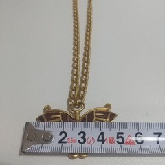 LANVIN PARIS Vintage Gold color Butterfly motif Necklace Pendant