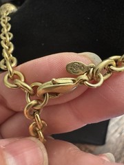 1928 Jewelry Antique Gold Tone Textured Ball Station Long Chain Necklace
