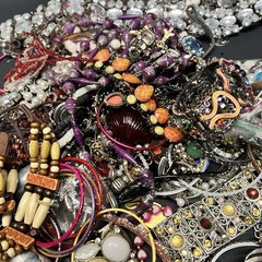 5 LB Junk Drawer Jewelry Lot Stuff Wear Repair Harvest vtg-now etc AS IS scrap Q