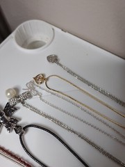 Lot Of 12 Pendant Necklaces Bows, Hearts, Angel, Skull Necklace Lot P38