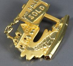 VTG AJC Gold Tone Brooch Pin FOR SALE SOLD HOUSE Realtor Sign in Yard HOME