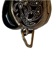 Vintage FAS Heart Shape Locket Pendant Sterling Silver 925 Black Onyx Marcasite