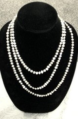 Vintage Freshwater Baroque Pearl Hand Knotted High Luster Rope 66” Necklace