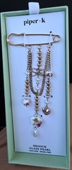 Piper K Brooch Glass Pearl Lead Safe Nickel Free