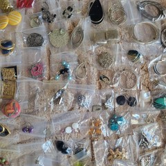 HUGE lot 126 Pairs Earrings Silver & Gold Tone Dangle Studs Hoops ALL WEARABLE