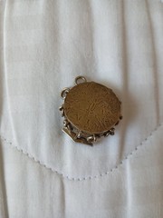 Vintage Sterling Silver cufflink Locket Snuff Box depicting Bullfighter