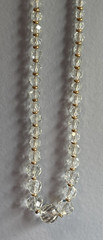 Faceted Graduating Crystal 20″ Necklace Hand Strung Amazing Shimmer