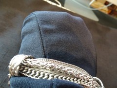 # 703–VINTAGE STERLING SILVER 11 STRAND BRACELET-925–BEAUTIFUL DIFFERENT