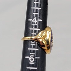 Vintage Avon Cloisonne Flower Gold Tone Ring Size 5.5