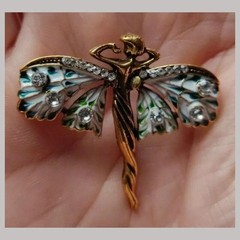 Vintage Art Nouveau Style Fairy Nymph Pendant Brooch Shawl Pin Jewelry Gift*