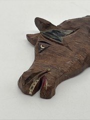 1940s World War 11 Hand Carved Horse Brooch Red Mill Equestrian Western Folk Art