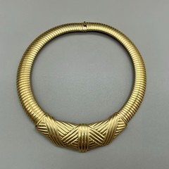 Vintage Gallery Originals Gold Tone Collar Necklace Textured Statement Choker