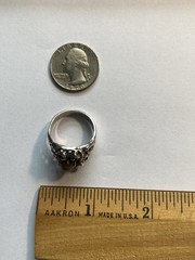 Vintage Men’s Sterling Silver Brutalist Tigers Eye Ring Modern Design Sz. 9.5″