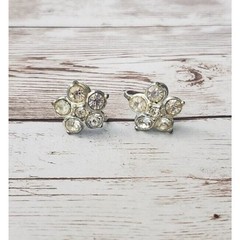 Vintage Screw On Earrings Flower Shape Just Over 0.5″