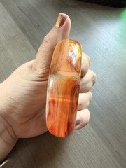 Vintage Lucite Acrylic Bangle With Gold Tone Bracelet From Hong Kong Retro