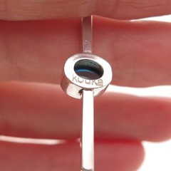Judy Kouka 925 Sterling Silver Vintage Real London Blue Topaz Dangle Earrings