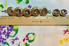 Vintage rhinestone bracelet purple/Lavender Matching Earrings unsigned