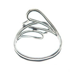 925 Sterling Silver Vintage Interlocked Heart Bypass Ring Size 11.25