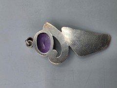 Vtg Southwestern Style Pendant 950 Silver Features Engraved Holster w/ Belt