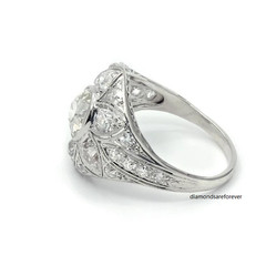 Fancy Intense White Brilliant Cut 2.89CT Lab-Created Diamonds Flower Design Ring