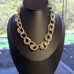 VNTG GERMANY Silver tone DoubleCurbLink Chunky Light Chain Necklace 39.50g 15”
