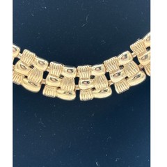 Vintage Napier Textured Link Necklace, Gold‑Tone Cast Chain, 1970s–80s Signed