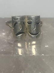 Tragic comic ring size 5.50 sterling silver tragedy comedy theatrical band theat
