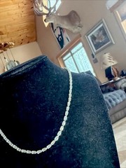 Vintage Baguette Necklace Jeweled Choker Crystal Rhinestone 16.5” Silver Tone