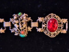 Vintage Ornate BOHO CHIC Gypsy Bracelet 7″ extended length – b1108