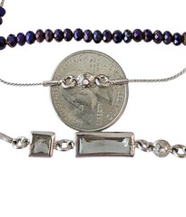 Henri Bardel Silver Tone Purple Clear AB Faceted Crystal Signature Necklace