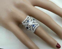 Art Deco Style 2.90 CT Round Lab-Created Diamond Wedding Gift Ring In 925 Silver