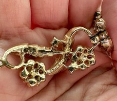 Vintage 1950s–1960s Amber & Citrine Rhinestone Floral Necklace Mid-Century