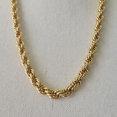 Romanza Italy Yellow Gold Plated Necklace Chunky Multi-Link 24″