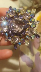 Large Austrian made domed crystal brooch, preowned excellent condition and rare.