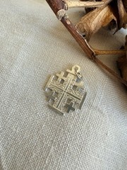 Vintage sterling silver pendant jerusalem cross