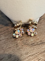 Vintage SELRO Selini Set Brooch + Earrings Parure AB Rhinestones Signed