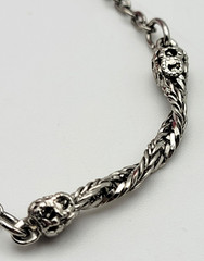 Vtg. Silver Tone Twisted Chain Charm Necklace 17″ Spring Ring Clasp Minimalist