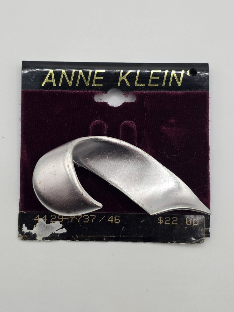 Vintage Anna Klein Silver Tone Geometric Brooch – 5.5cm